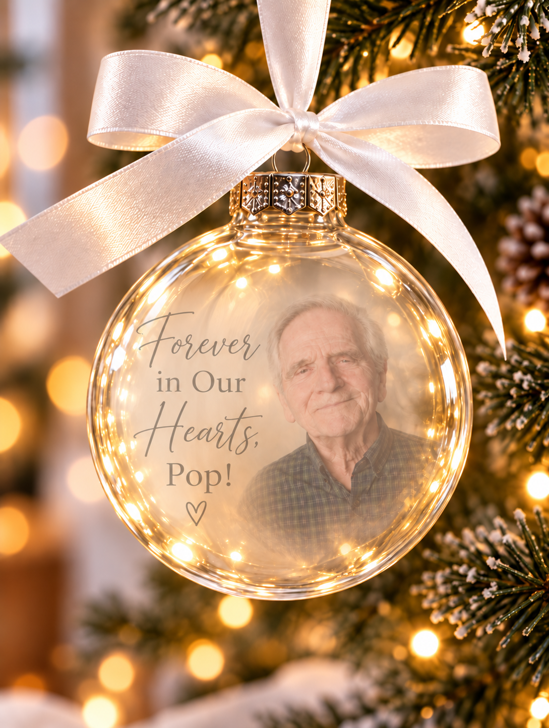 Personalised Memorial Christmas Ornament | Custom Photo Bauble | In Loving Memory Gift