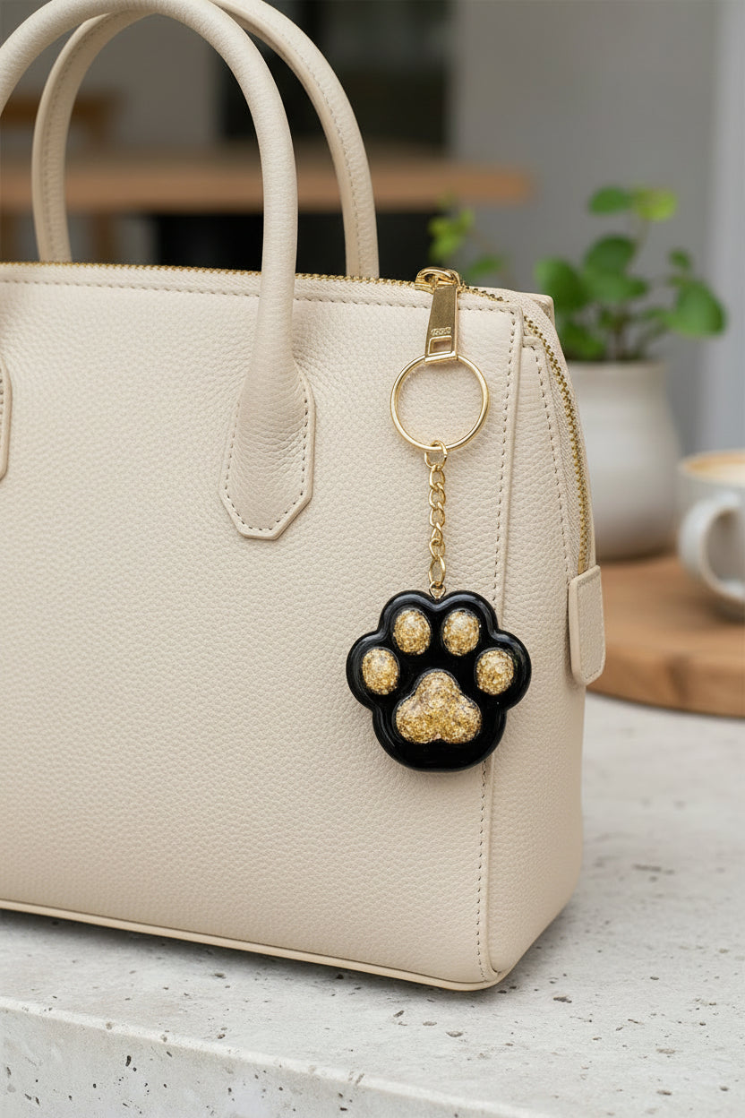 Personalised Paw Print Photo Keychain | Custom Pet Resin Keyring