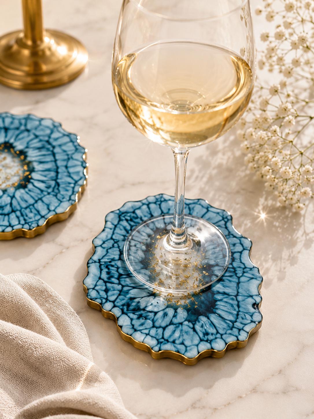 Custom Crackled Resin Coaster | Personalised Colour | Handcrafted Keepsake