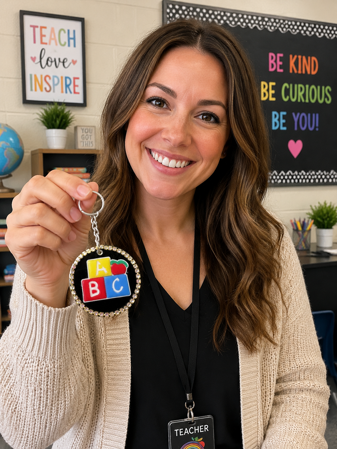 Personalised Teacher Keychain | ABC Resin Keepsake