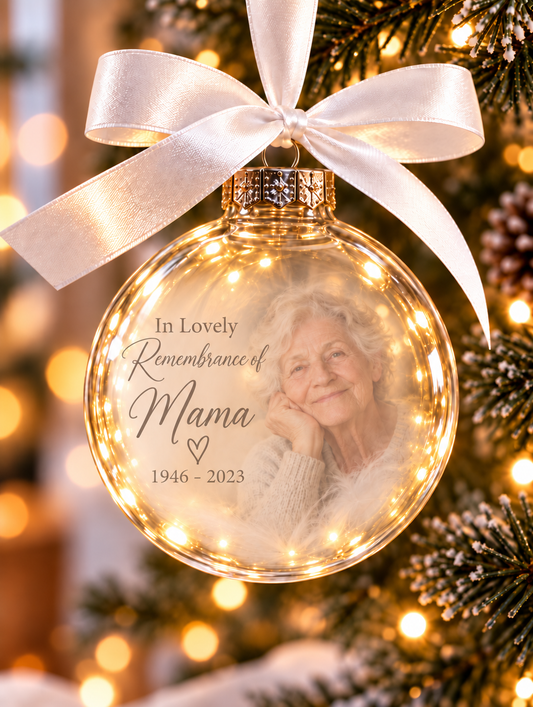 Personalised Memorial Christmas Ornament | Custom Photo Bauble | In Loving Memory Gift