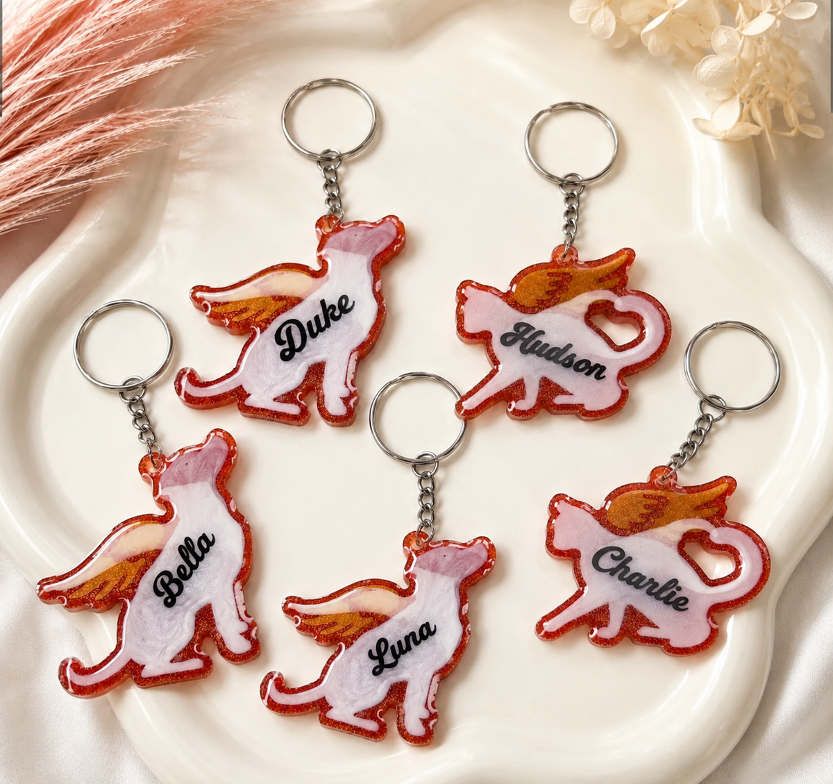 Personalised Pet Memorial Keyring – Dog or Cat Keepsake