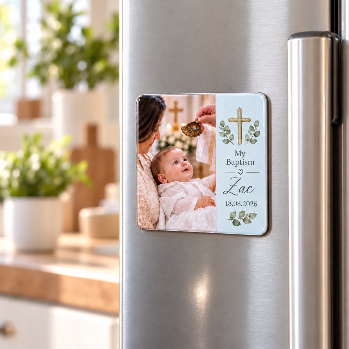 Personalised Baptism Photo Magnets | Christening Favours