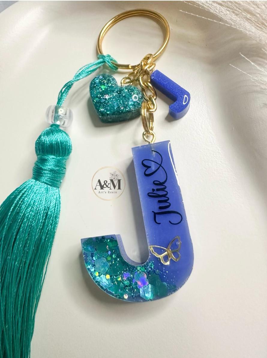 Personalised Butterfly Charm Initial Letter Keychain