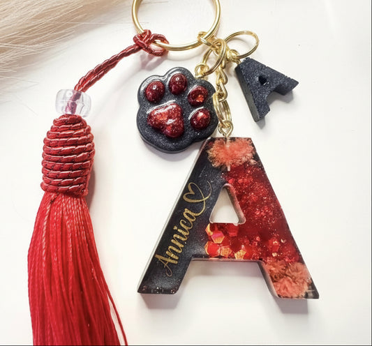 Personalised Real Flower Initial Letter Keychain