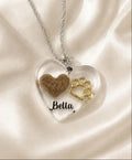 Clear Heart Shaped Pet Fur or Ashes Keepsake Necklace