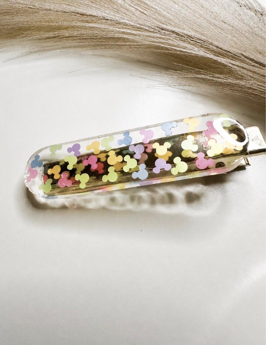 Mickey Confetti Resin Hair Clip Barrette