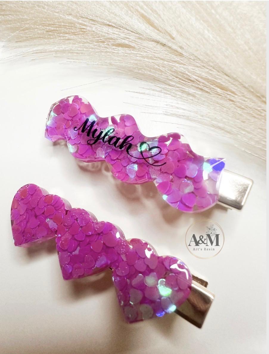 Wavy / Heart Little Girl Hair Clip
