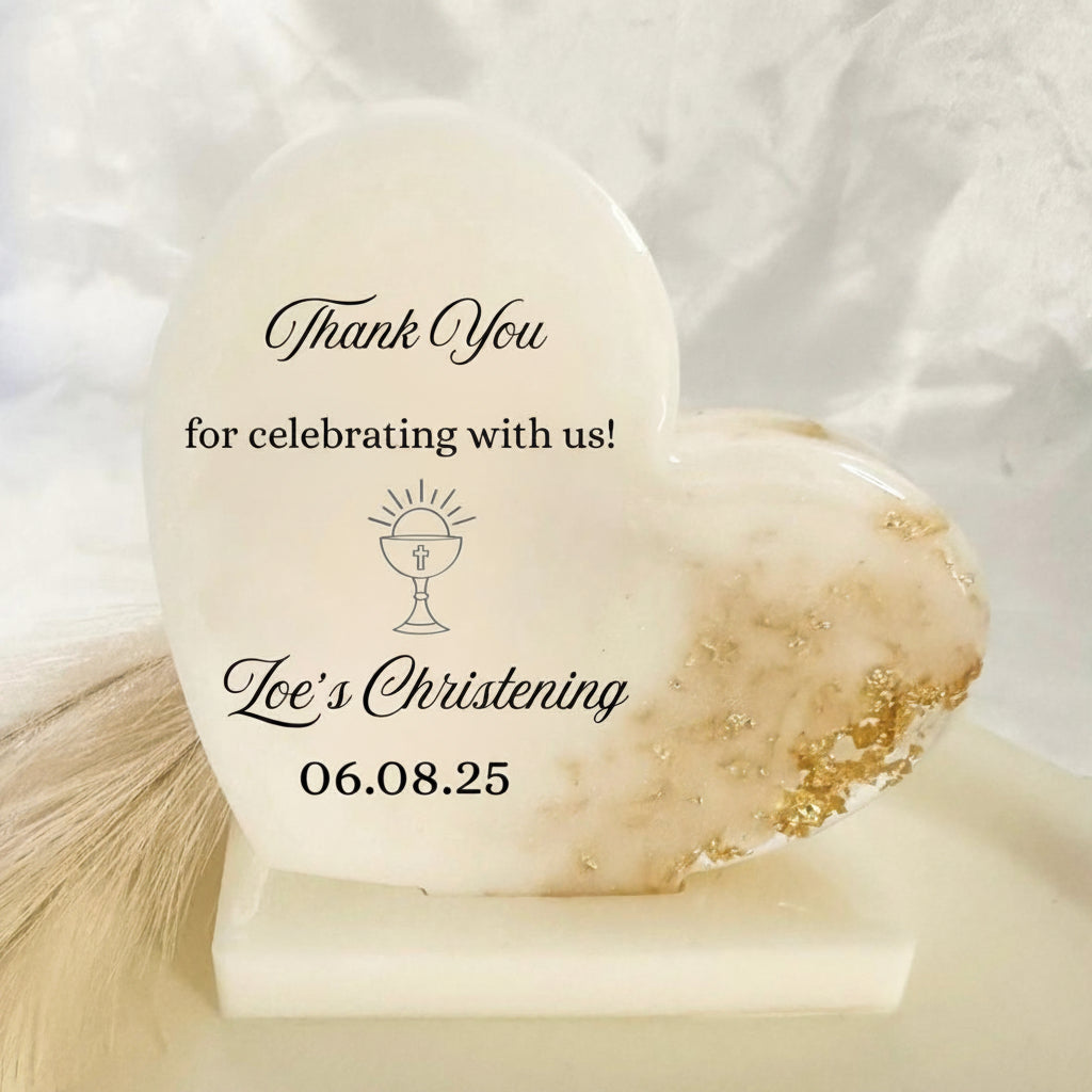 Personalised Resin Heart Keepsake with Stand