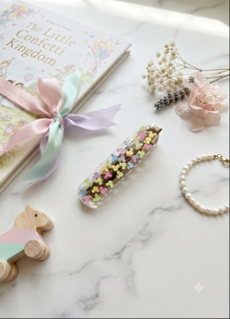Mickey Confetti Resin Hair Clip Barrette