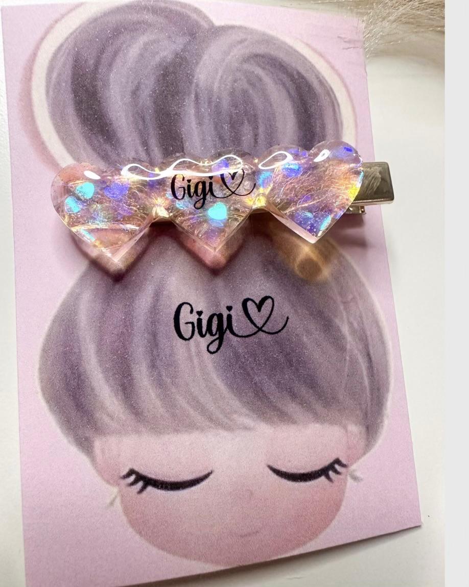 Wavy / Heart Little Girl Hair Clip