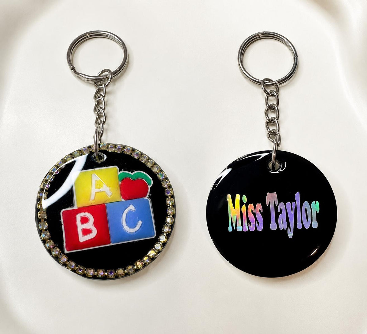 Personalised Teacher Keychain | ABC Resin Keepsake
