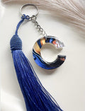 Personalised Galaxy Agate Initial Letter Keychain with Tassel