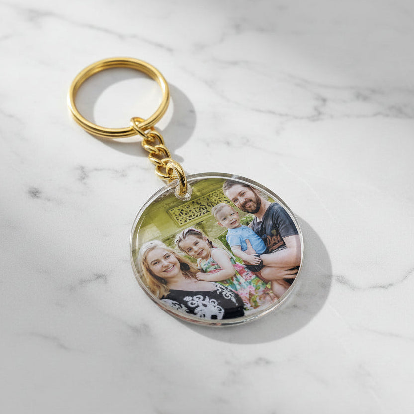 Personalised Round Photo Keychain – 3cm Custom Photo Gift