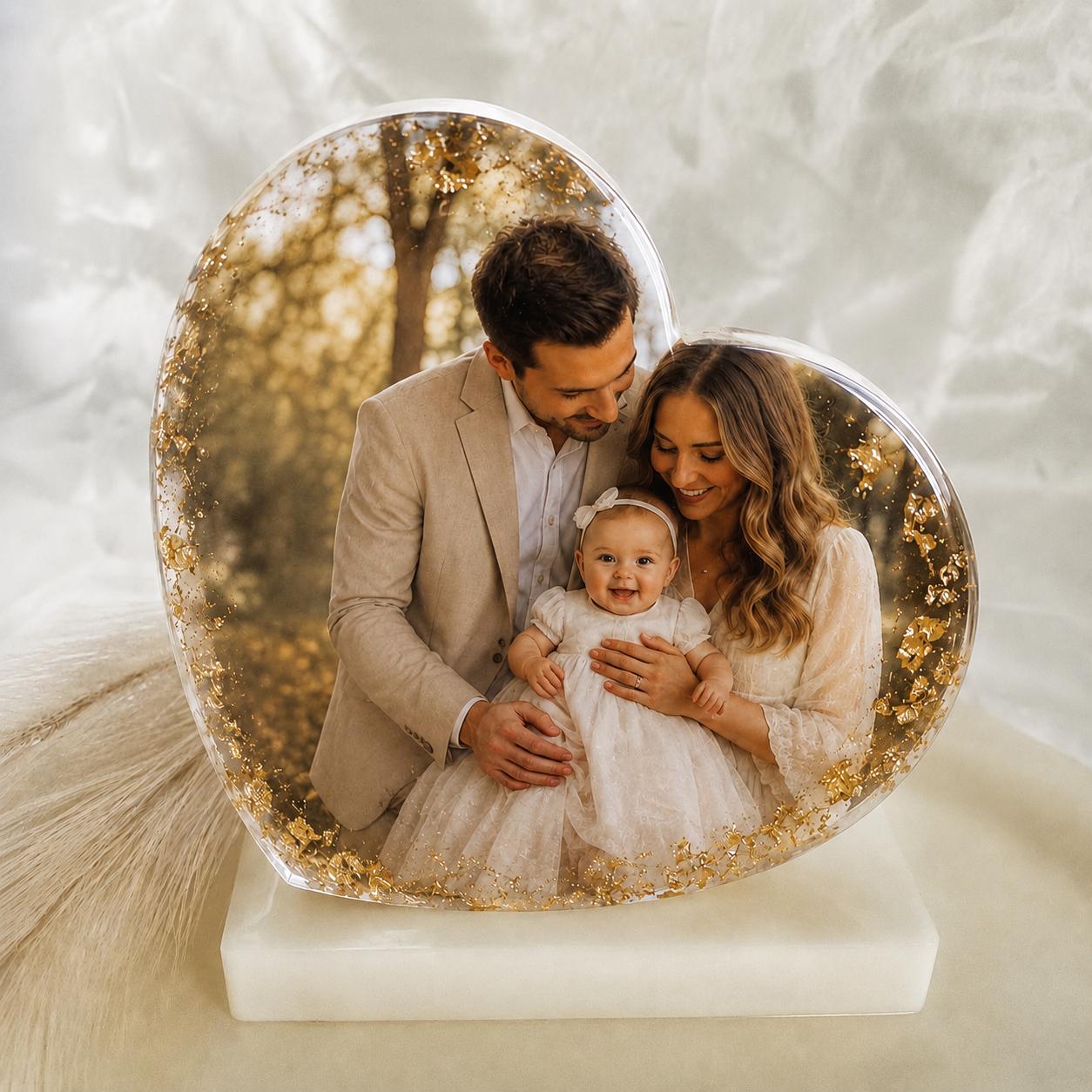 Personalised Resin Heart Keepsake with Stand
