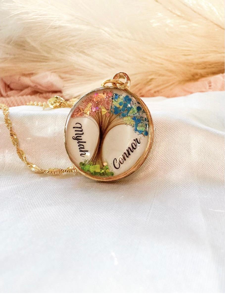 Tree of Life Keepsake Pendant – Custom Resin Jewellery with Hair, Breast Milk, Ashes & More