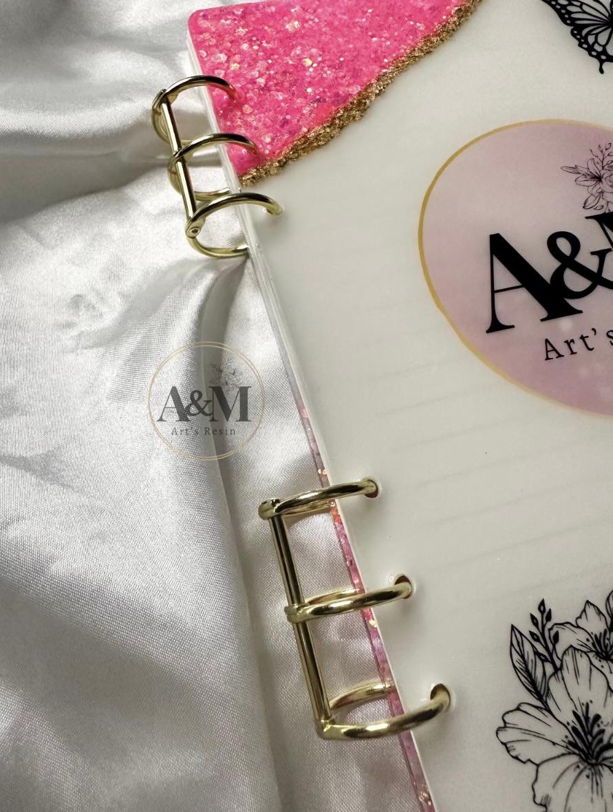 Personalised Resin Notebook A6 – Refillable Custom Cover