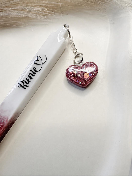 Personalised White Refillable Glitter Resin Pen – Custom Name or Phrase & Glitter Colour | Gift Boxed