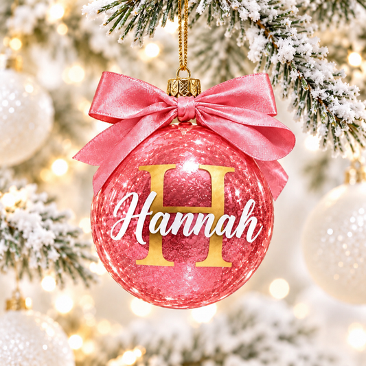 Personalised Christmas Bauble with Name & Initial – Handmade in Australia