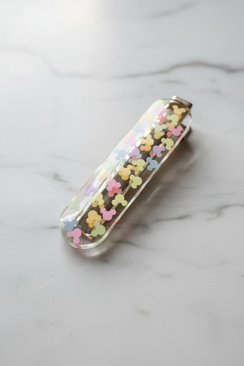Mickey Confetti Resin Hair Clip Barrette