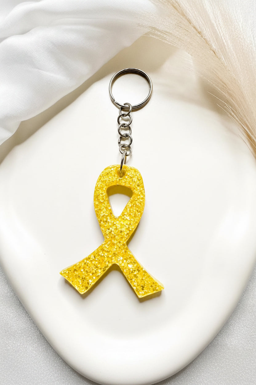 Personalised Cancer Awareness Ribbon Keychain