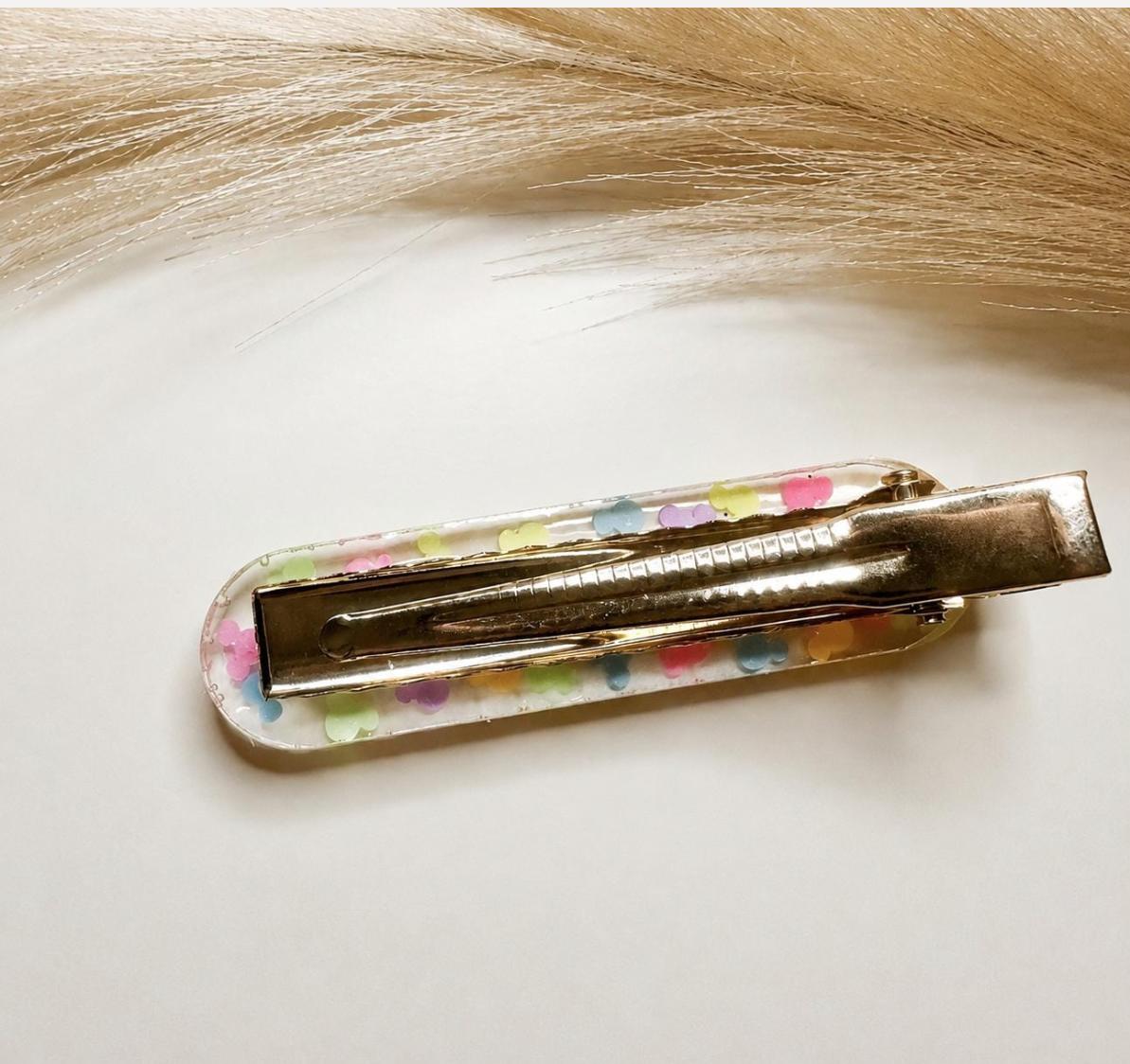 Mickey Confetti Resin Hair Clip Barrette