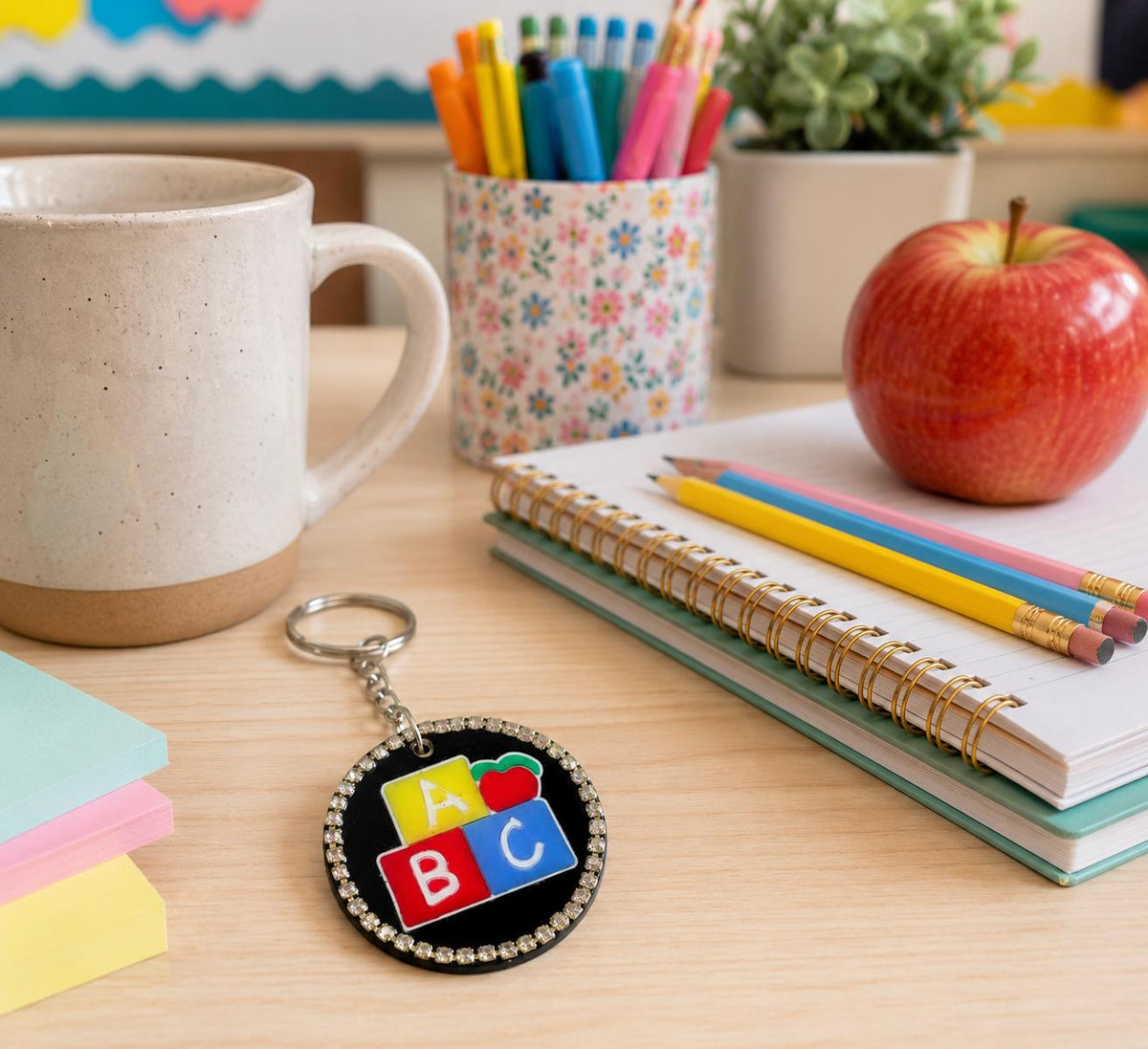 Personalised Teacher Keychain | ABC Resin Keepsake