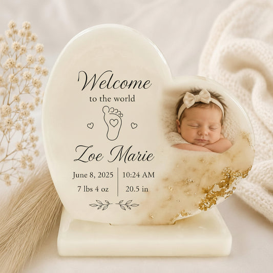 Personalised Resin Heart Keepsake with Stand