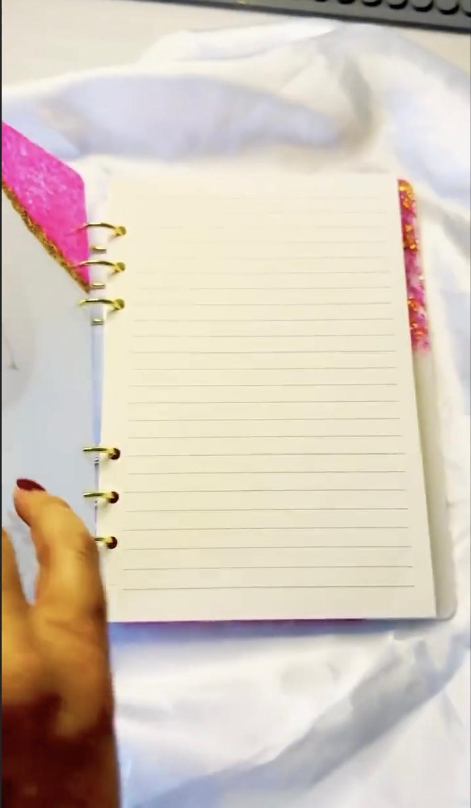 Personalised Resin Notebook A6 – Refillable Custom Cover