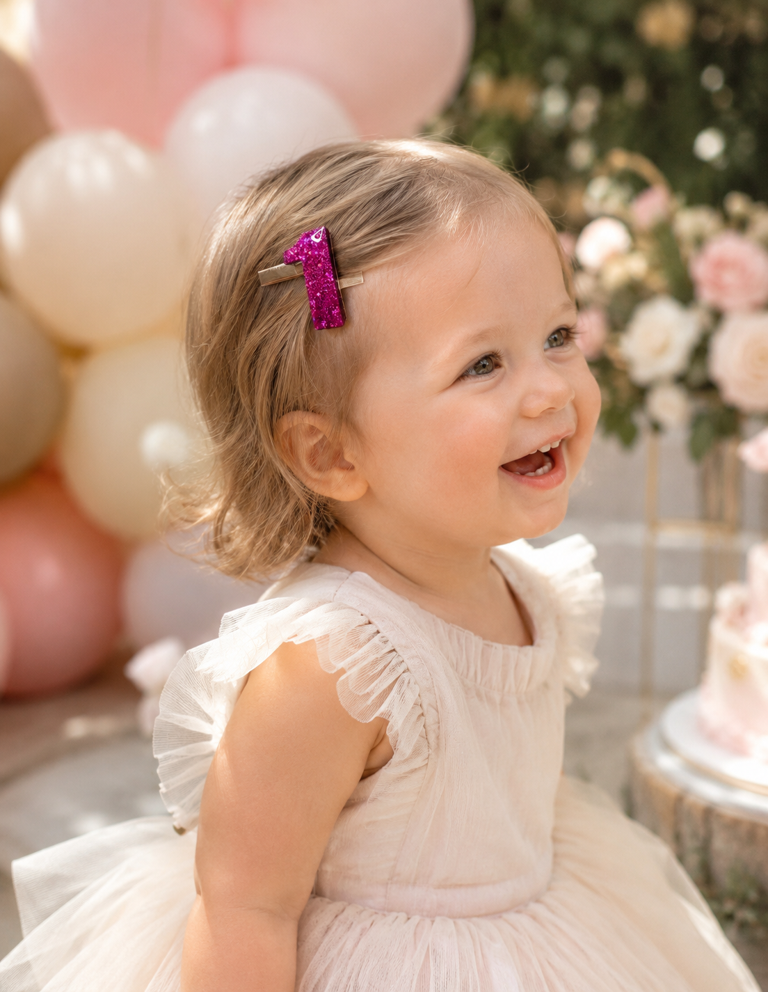 Personalised Glitter Number Hair Clip – Kids Birthday Hair Accessory