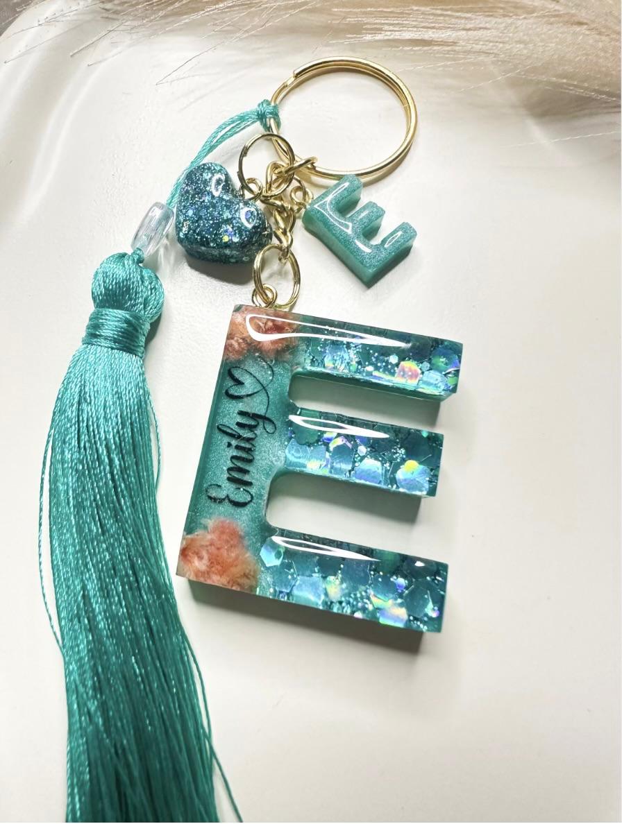 Personalised Real Flower Initial Letter Keychain
