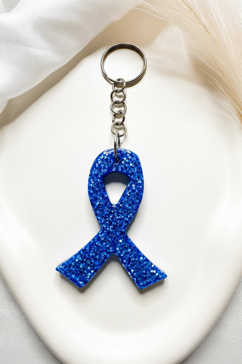 Personalised Cancer Awareness Ribbon Keychain