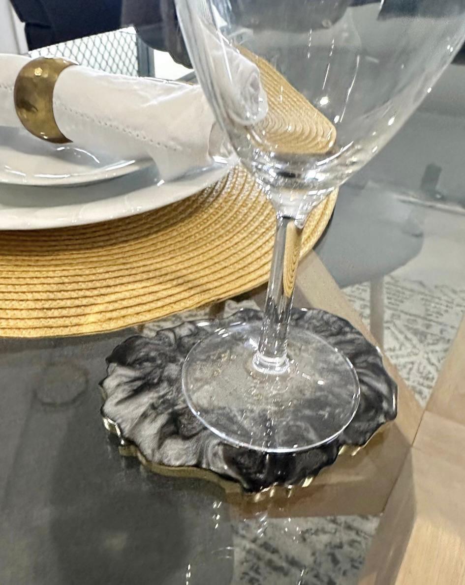 Luxury Black & Gold Galaxy Resin Coaster