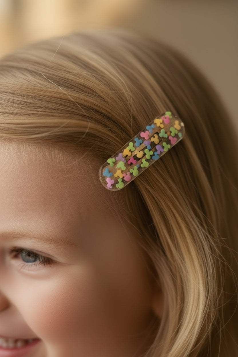 Mickey Confetti Resin Hair Clip Barrette