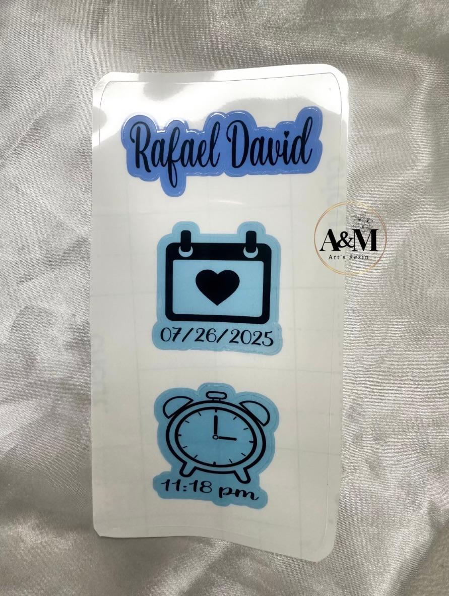 Personalised Baby Birth Measurements Decal Sticker – Name, Date, Time, Weight & Length