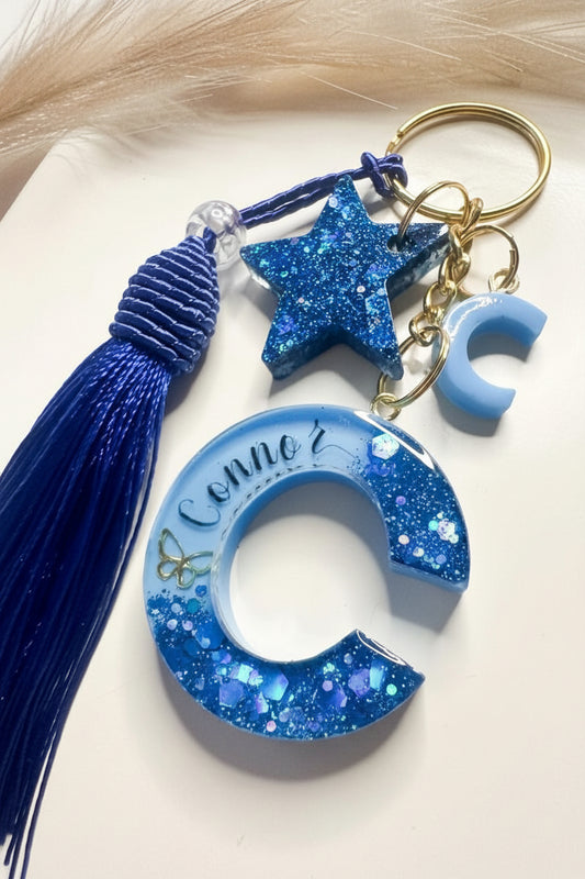 Personalised Butterfly Charm Initial Letter Keychain