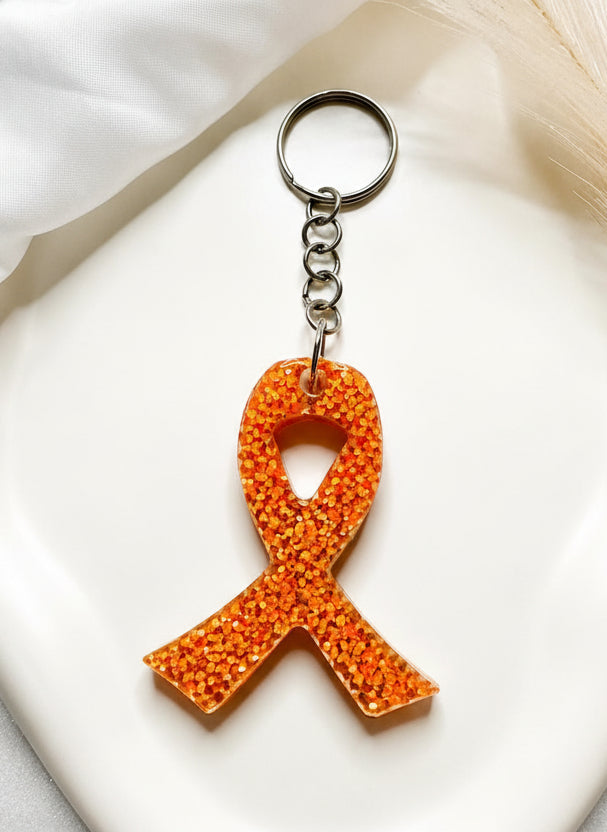 Personalised Cancer Awareness Ribbon Keychain