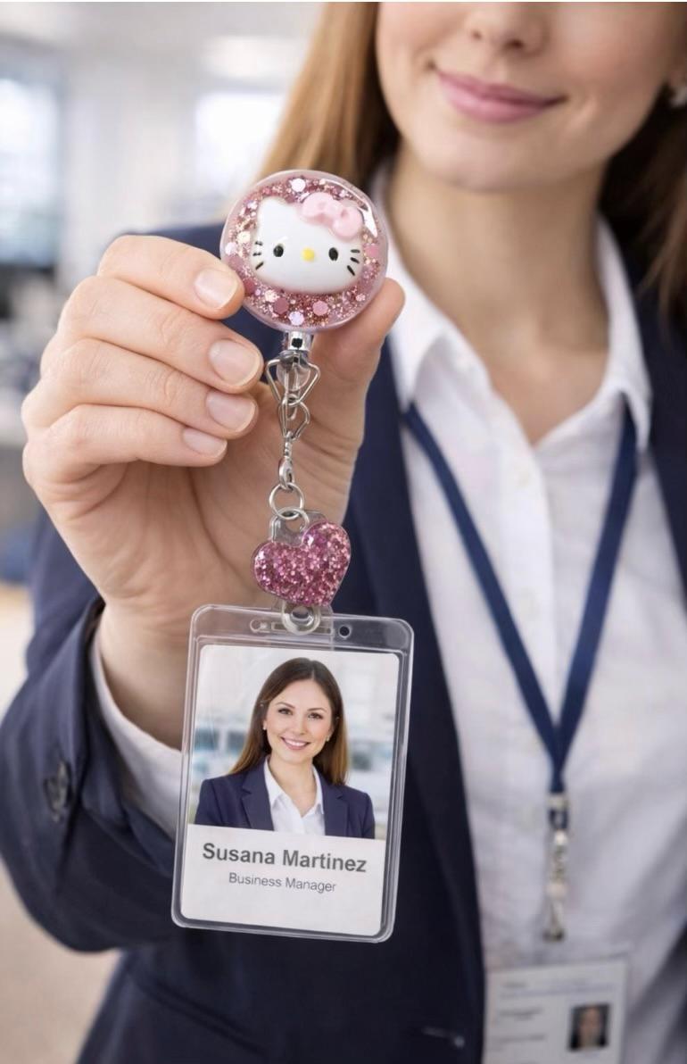Character Glitter Resin ID Card Holder – Hello Kitty, Barbie or Unicorn