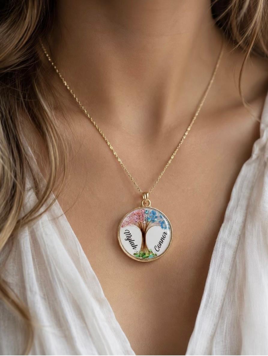 Tree of Life Keepsake Pendant – Custom Resin Jewellery with Hair, Breast Milk, Ashes & More