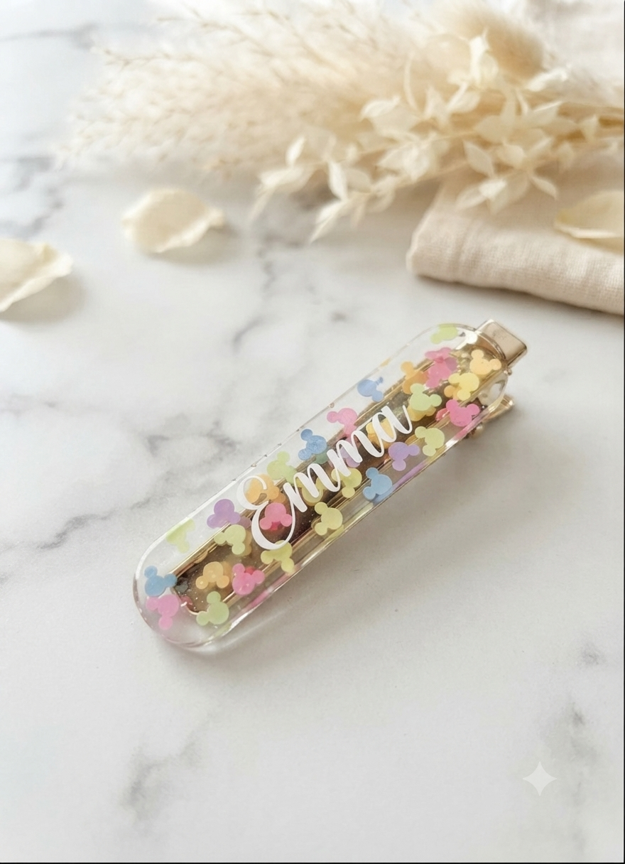 Mickey Confetti Resin Hair Clip Barrette
