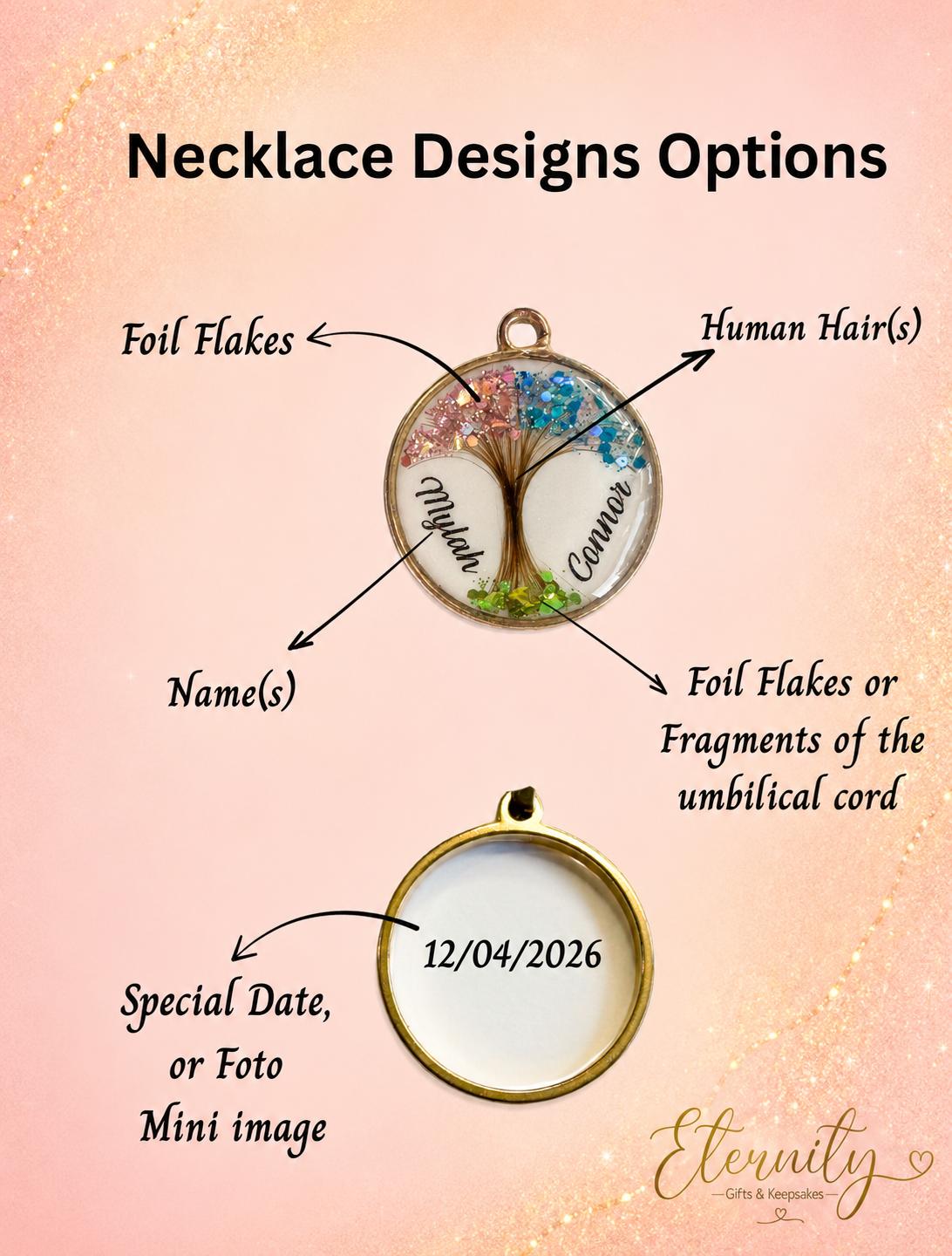 Tree of Life Keepsake Pendant – Custom Resin Jewellery with Hair, Breast Milk, Ashes & More