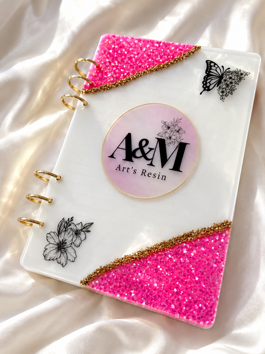 Personalised Resin Notebook A6 – Refillable Custom Cover