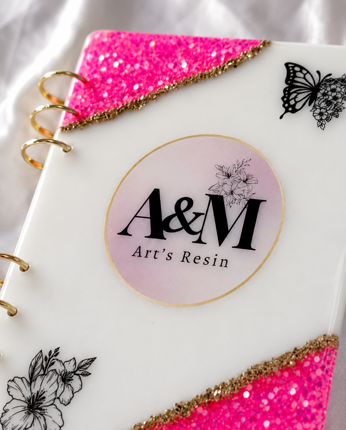 Personalised Resin Notebook A6 – Refillable Custom Cover