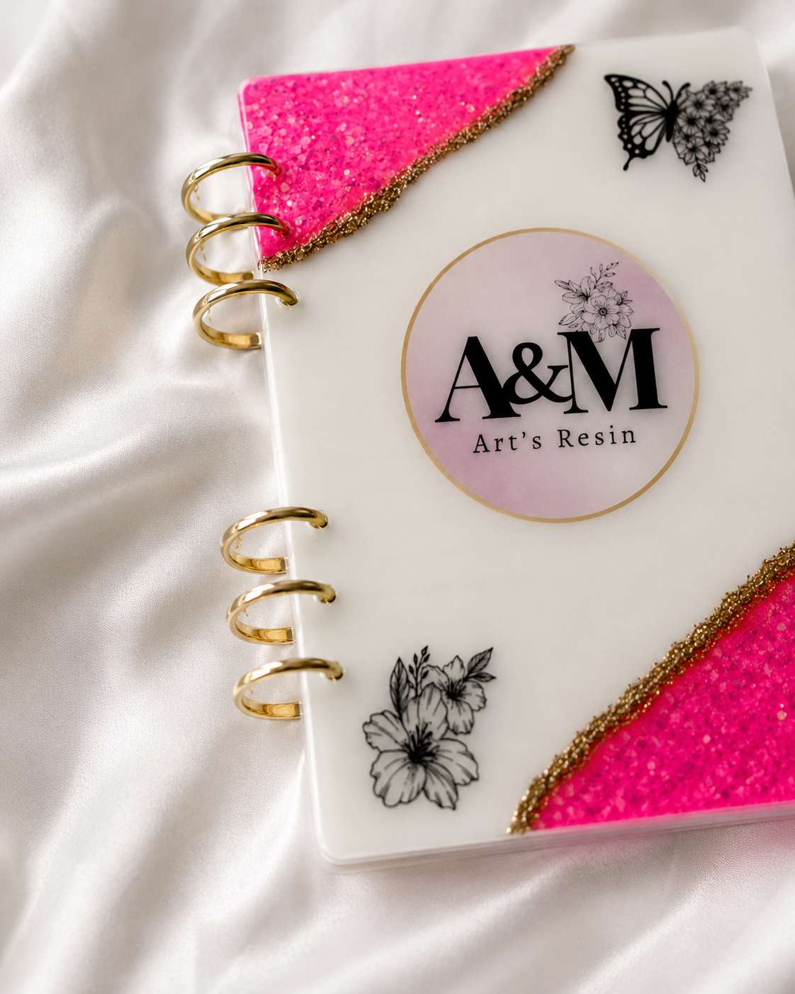 Personalised Resin Notebook A6 – Refillable Custom Cover