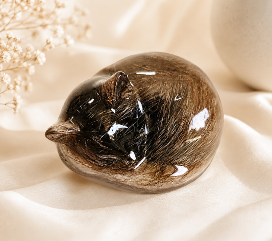 Personalised Cat Memorial Resin Figurine | Fur & Ash Keepsake
