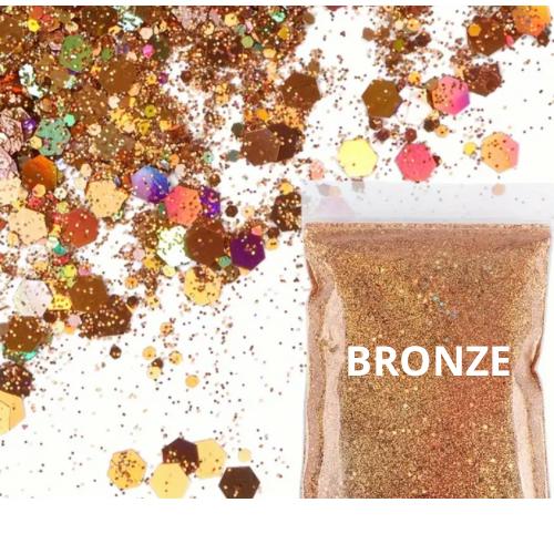 Glitter and Gold-Leaf Resin Hair Clip