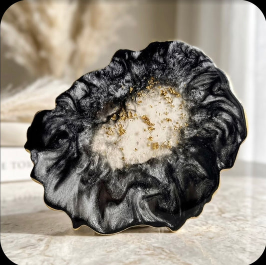 Luxury Black & Gold Galaxy Resin Coaster