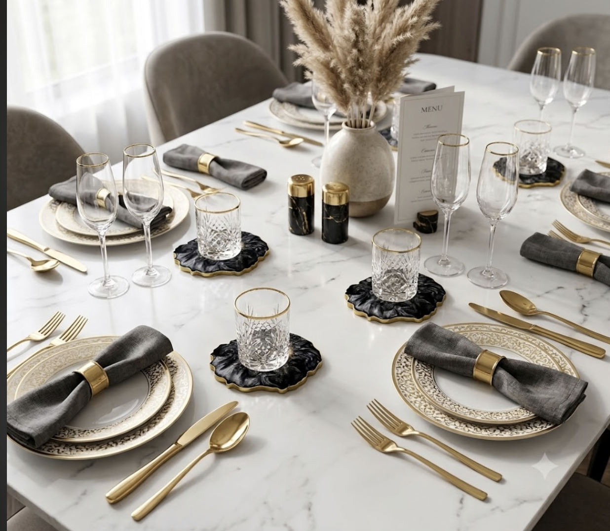 Luxury Black & Gold Galaxy Resin Coaster