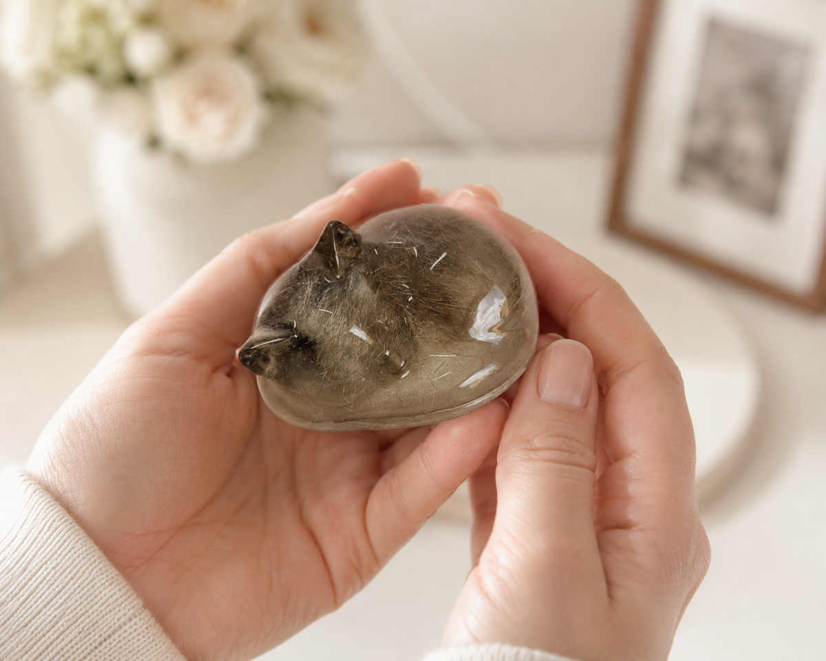Personalised Cat Memorial Resin Figurine | Fur & Ash Keepsake