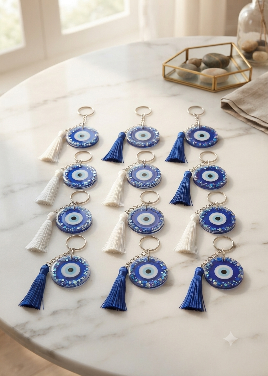 Evil Eye Resin Keychain